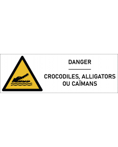 Signalétique danger crocodiles, alligators ou caïmans - format rectangle