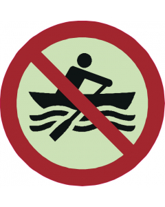 Panneau interdit d'embarcation à propulsion manuelle photoluminescent