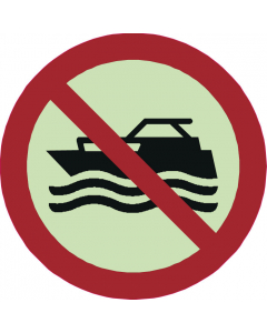 Panneau interdiction de bateau à moteur photoluminescent