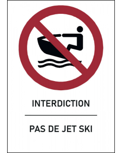 Panneau Pas de jet-ski