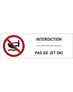Signalétique interdiction de jet ski 