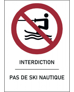 Panneau Pas de ski-nautique 