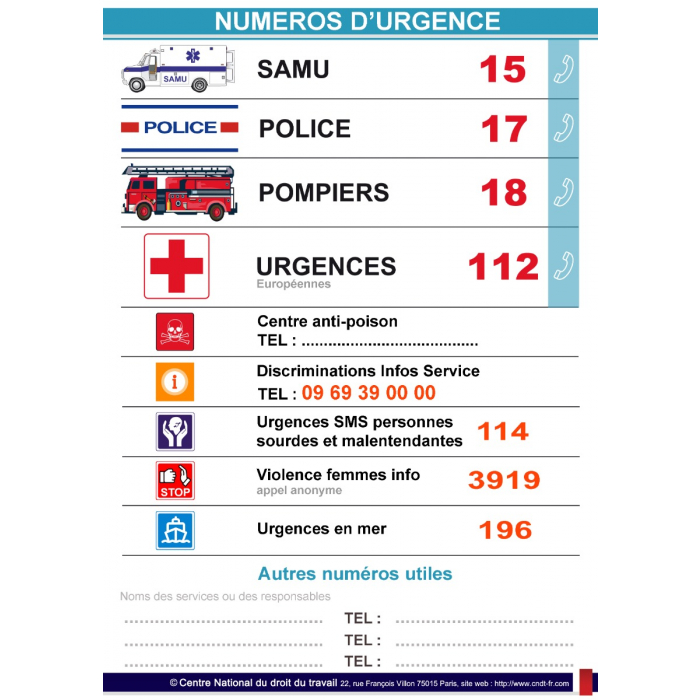affiche numéros d