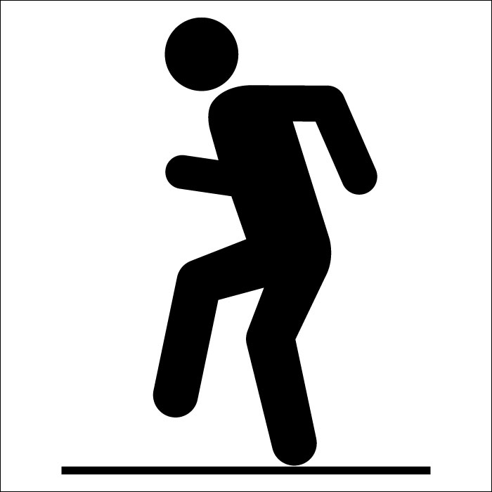 Plaque de porte carrée Marcher doucement