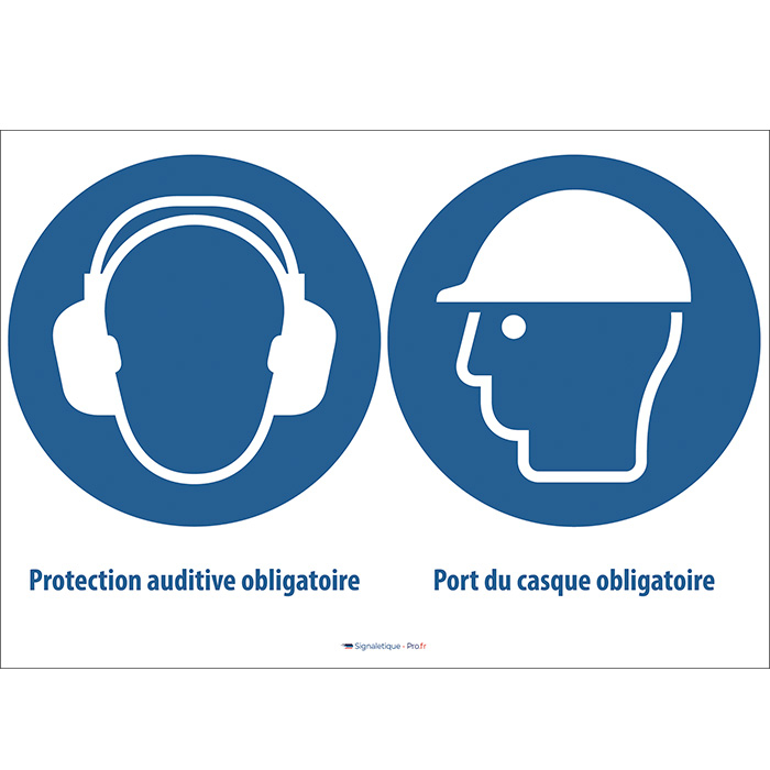 Pictogramme Port du Casque et Protection Auditive - Sécurité au Travail