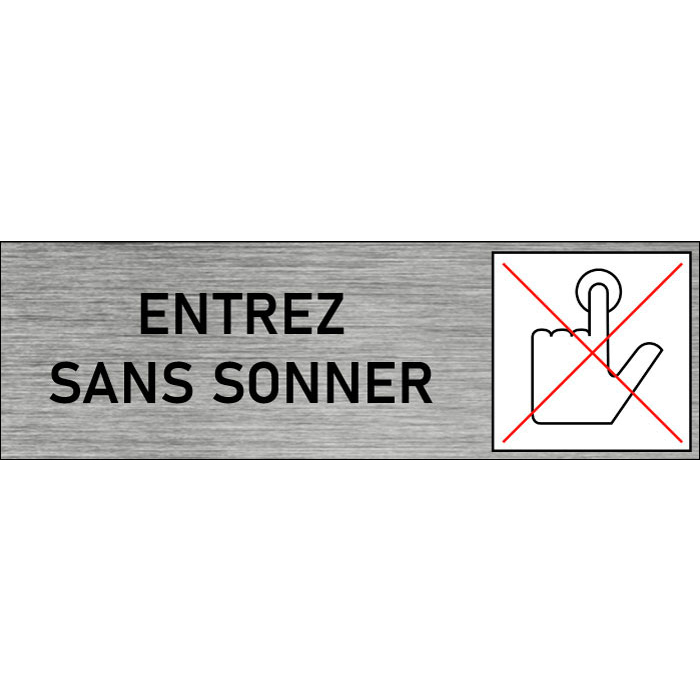 Plaque Professionnelle Aluminium Plaque Signalétique Aluminium Brossé "Entrez Sans Sonner" - Pour Porte, Neuf Panneau Porte Professionnel