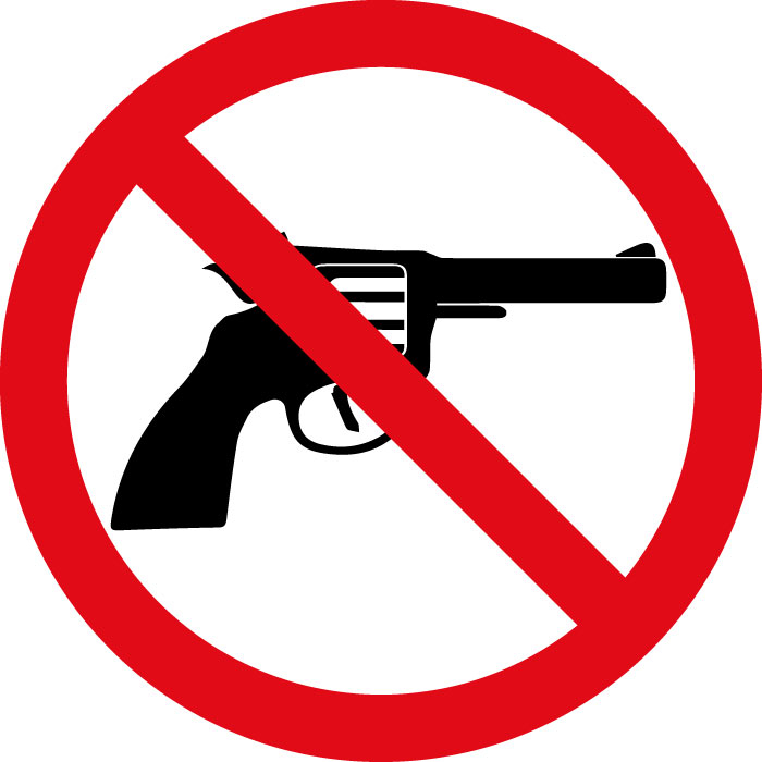 Pictogramme Armes à feu interdites