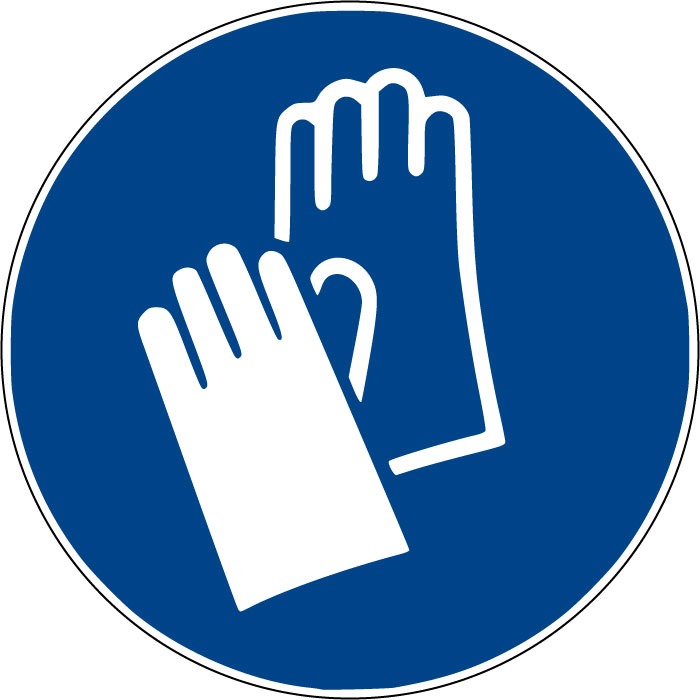 panneau de signalisation Protection obligatoire des mains-gants de  protection