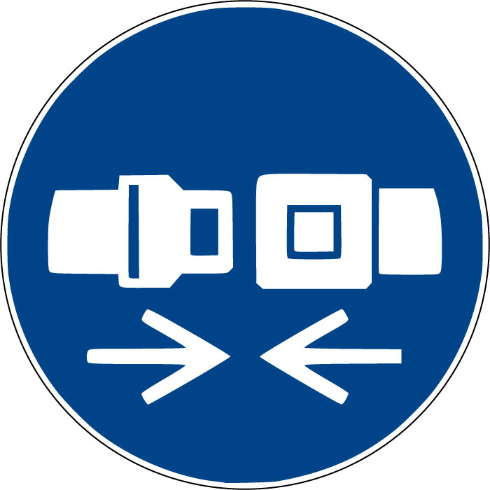 Pictogramme obligation attacher la ceinture de sécurité