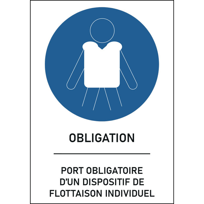 Panneau Port du gilet de sécurité obligatoire - Obligation port