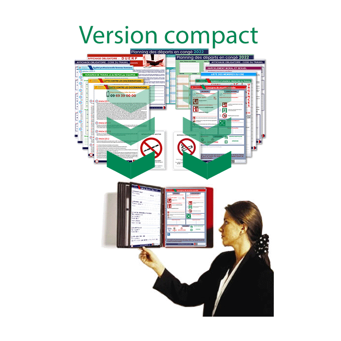 Pack d'affichages obligatoires Intégral avec support mural 2022