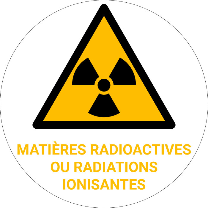 Panneau pictogramme Matières radioactives ou radiations ionisantes