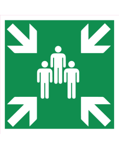 Panneau de point de rassemblement - Carré vert 3 utilisateurs au centre