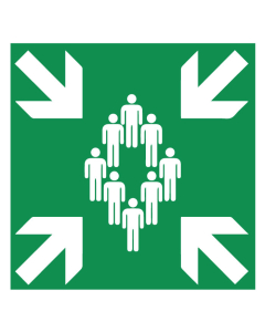 Panneau de point de rassemblement des salariés Sécurité d'évacuation d'urgence