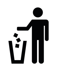 Pictogramme Jeter vos déchets