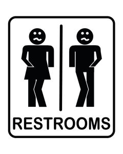 Panneau toilette mixte rigolo