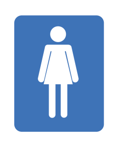 Panneau  toilette femme bleu