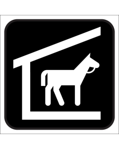 Plaque de porte carrée Espace réservé aux chevaux