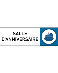 Plaque de porte classique Salle d'anniversaire