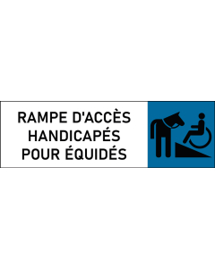 Plaque de porte classique Rampe d'accès handicapés pour équidés