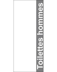 Sticker 7f7f7f Toilettes hommes-model texte en bande
