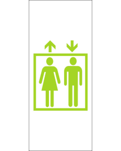 Sticker bdde16 ascenseur-homme-femme double flèche blanc  6