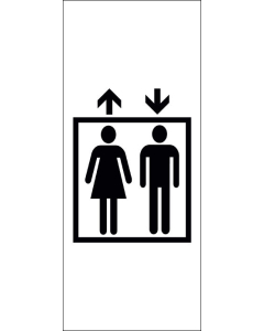 Sticker black ascenseur-homme-femme double flèche blanc  6
