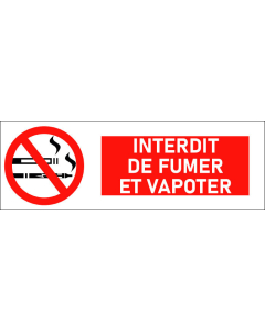 Pictogramme Interdit de fumer et vapoter
