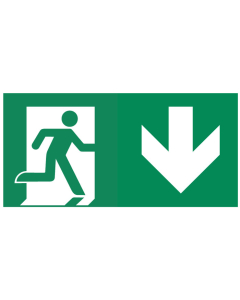 Pictogramme sortie de secours vers le bas