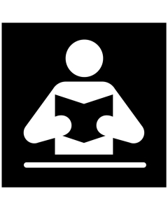Panneau Salle de Lecture - Signalétique Noir