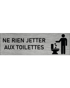 Plaque de porte Ne rien jeter aux toilettes