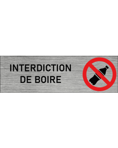 Plaque de porte Interdiction de boire
