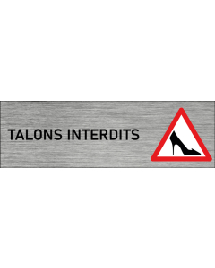 Plaque de porte Talons interdits