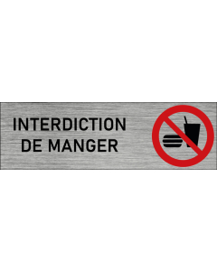 Plaque de porte Interdiction de manger