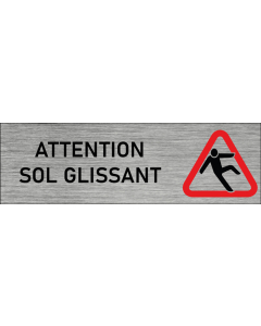 Plaque de porte Attention sol glissant