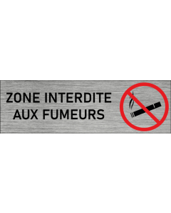 Plaque de porte Zone interdite aux fumeurs