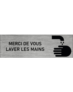 Plaque de porte Merci de vous laver les mains