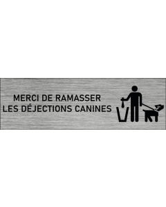 Plaque de porte Merci de ramasser les déjections canines