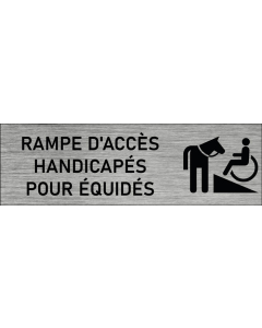 Plaque de porte Rampe d'accès handicapés pour équidés