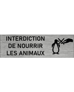 Plaque de porte Interdiction de nourrir les animaux