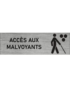 Plaque de porte Accès aux malvoyants