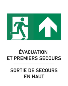 Panneau Sortie de secours vers le haut 