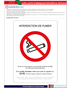 Affichage interdiction de fumer
