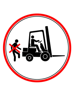 Pictogramme Défense d'accompagner le conducteur sur le chariot élévateur STF 3114S