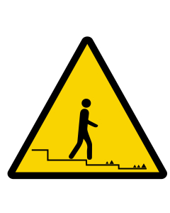 Pictogramme Accès accidenté, vers le bas
