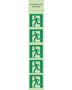 Autocollants photoluminescents Sortie de secours-gauche 5Ph