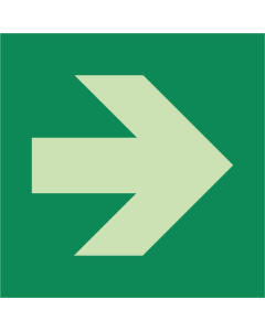 Autocollant flèche de direction-angle de 90° photoluminescent