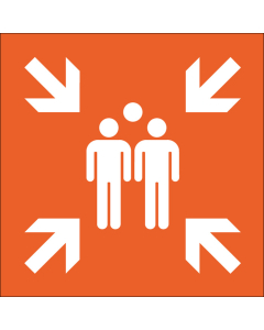 Panneau Point de rassemblement après évacuation - orange
