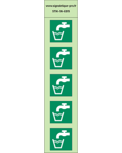 Autocollants photoluminescents eau potable 5Ph