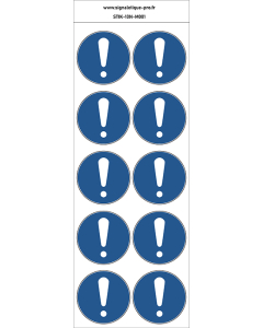 Autocollants Obligation générale - M001 norme iso 7010 – par Lot de 10
